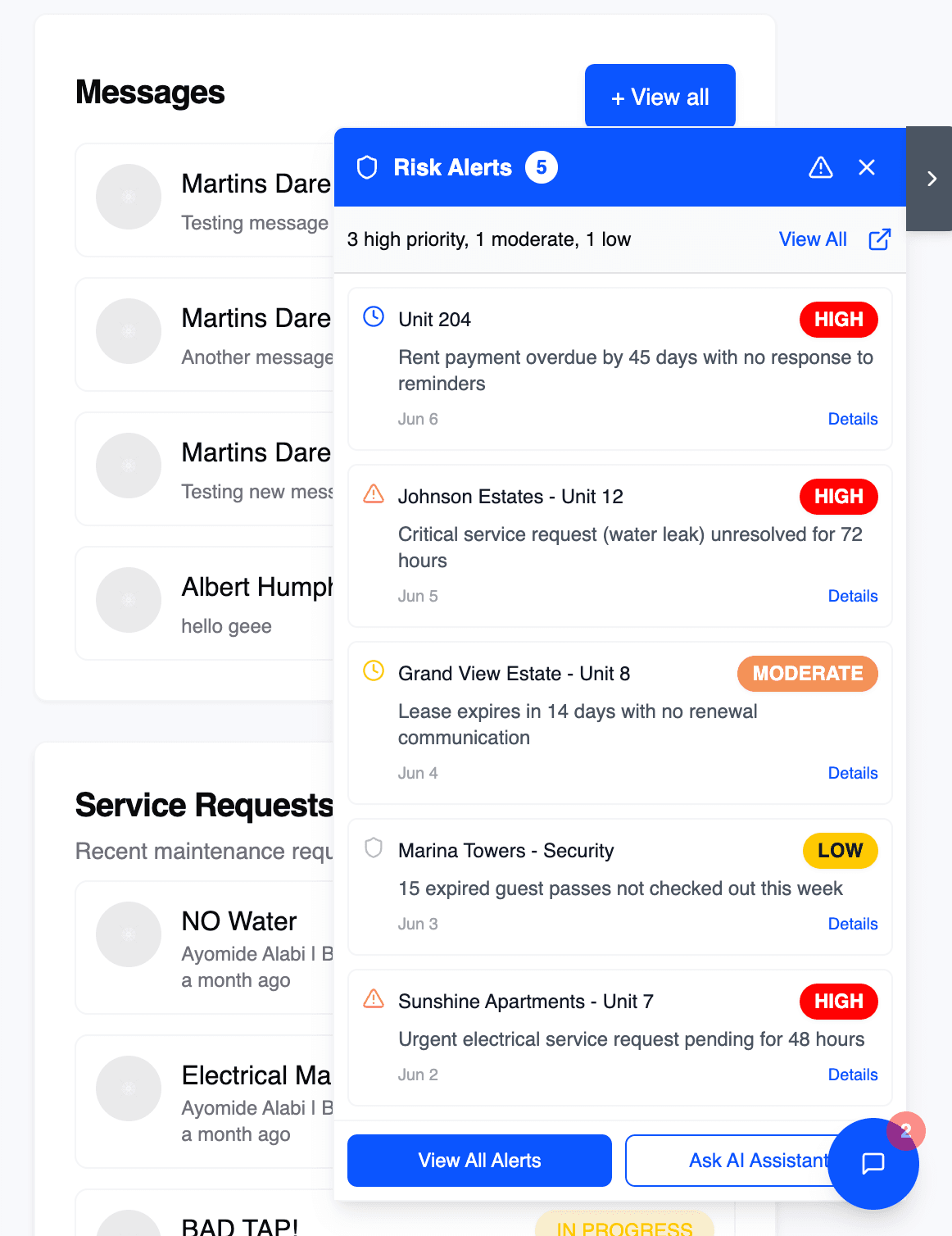 Dormot AI Risk Alerts Interface