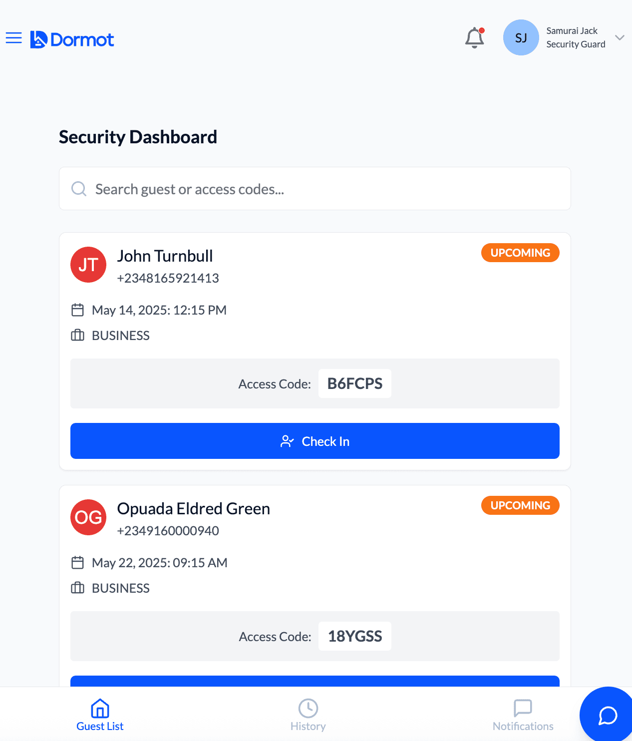 GuestPass Security Dashboard